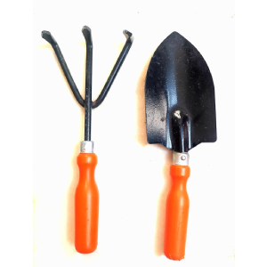 Arembi Metal Black and Orange Trowel for Home Gardening (Pack of 2)